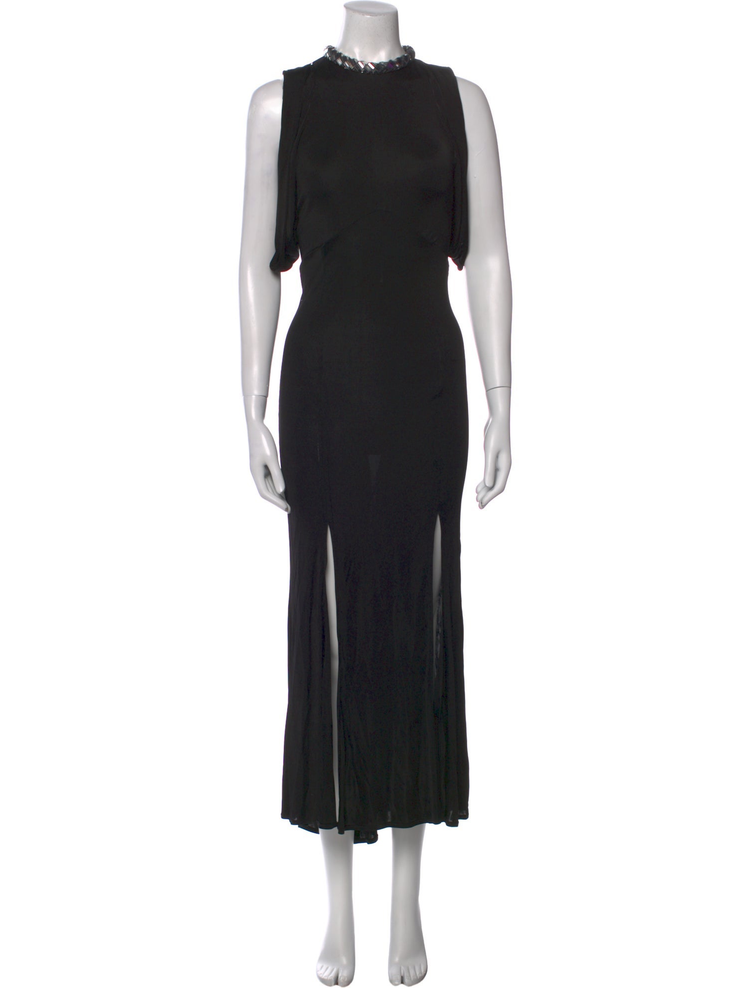 Attico Mock Neck Long Dress