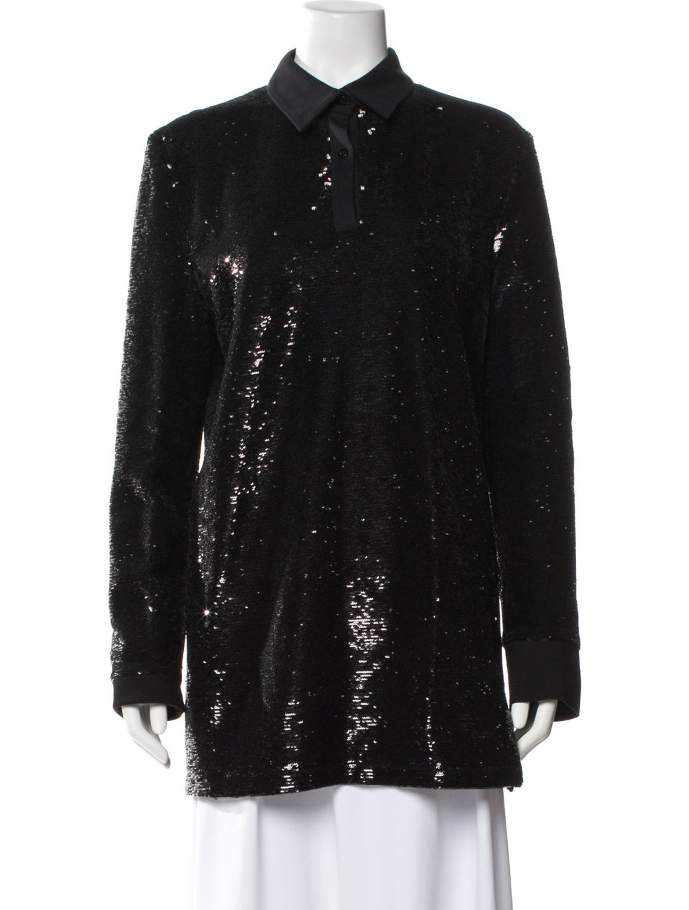 Attico Sequin Patterned Button-Up Top - image 1