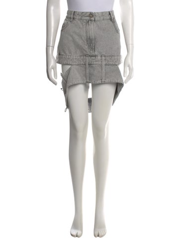 Pre-owned Attico Cutout Accent Mini Skirt In Gray