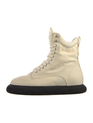 Pre-owned Attico Nylon Combat Boots In Neutral