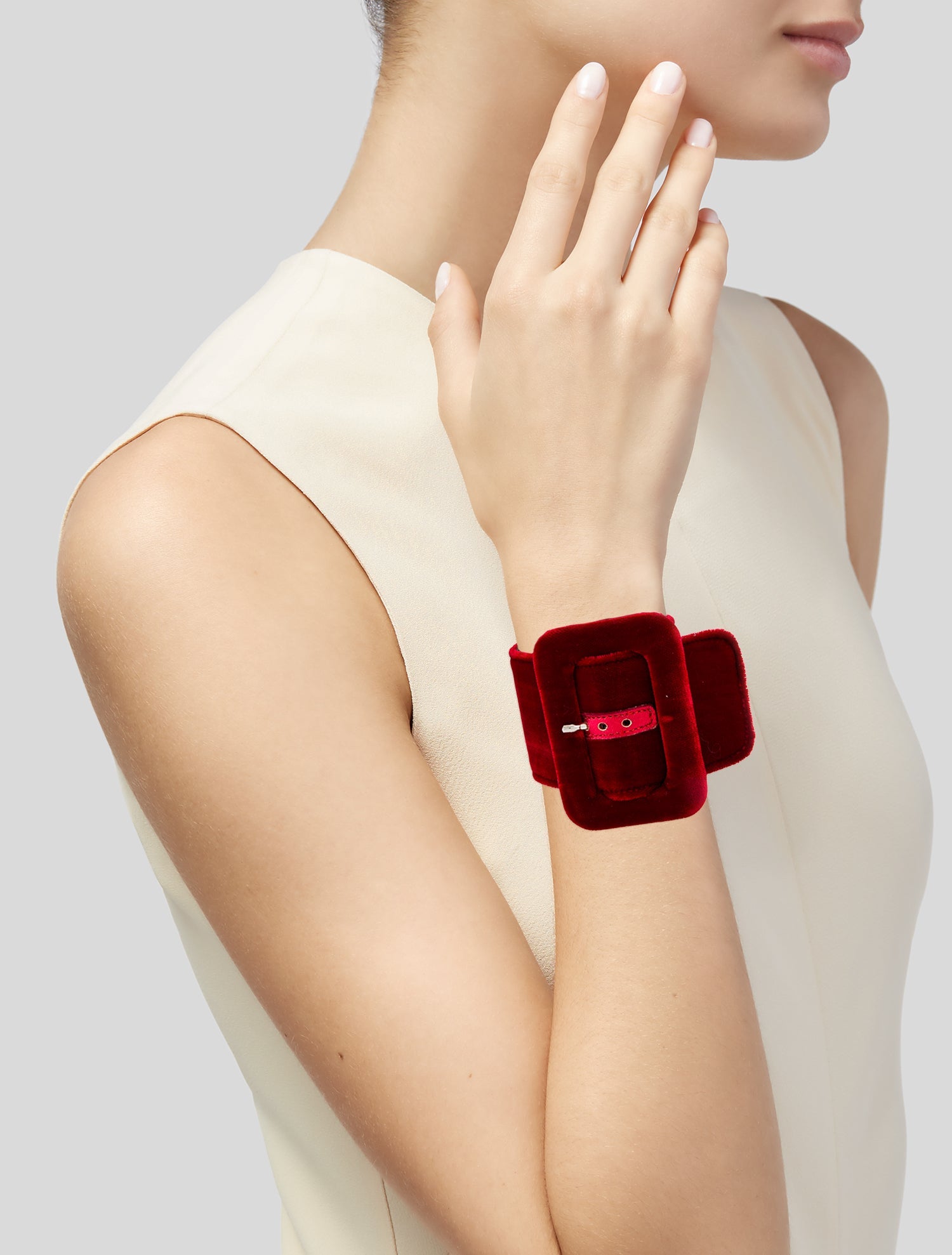 The Attico Leather Buckle Wrap Bracelet Set