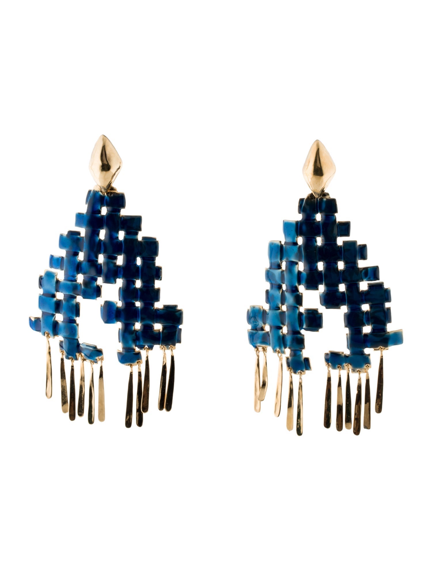 Aurélie Bidermann Enamel Earclip Drop Earrings
