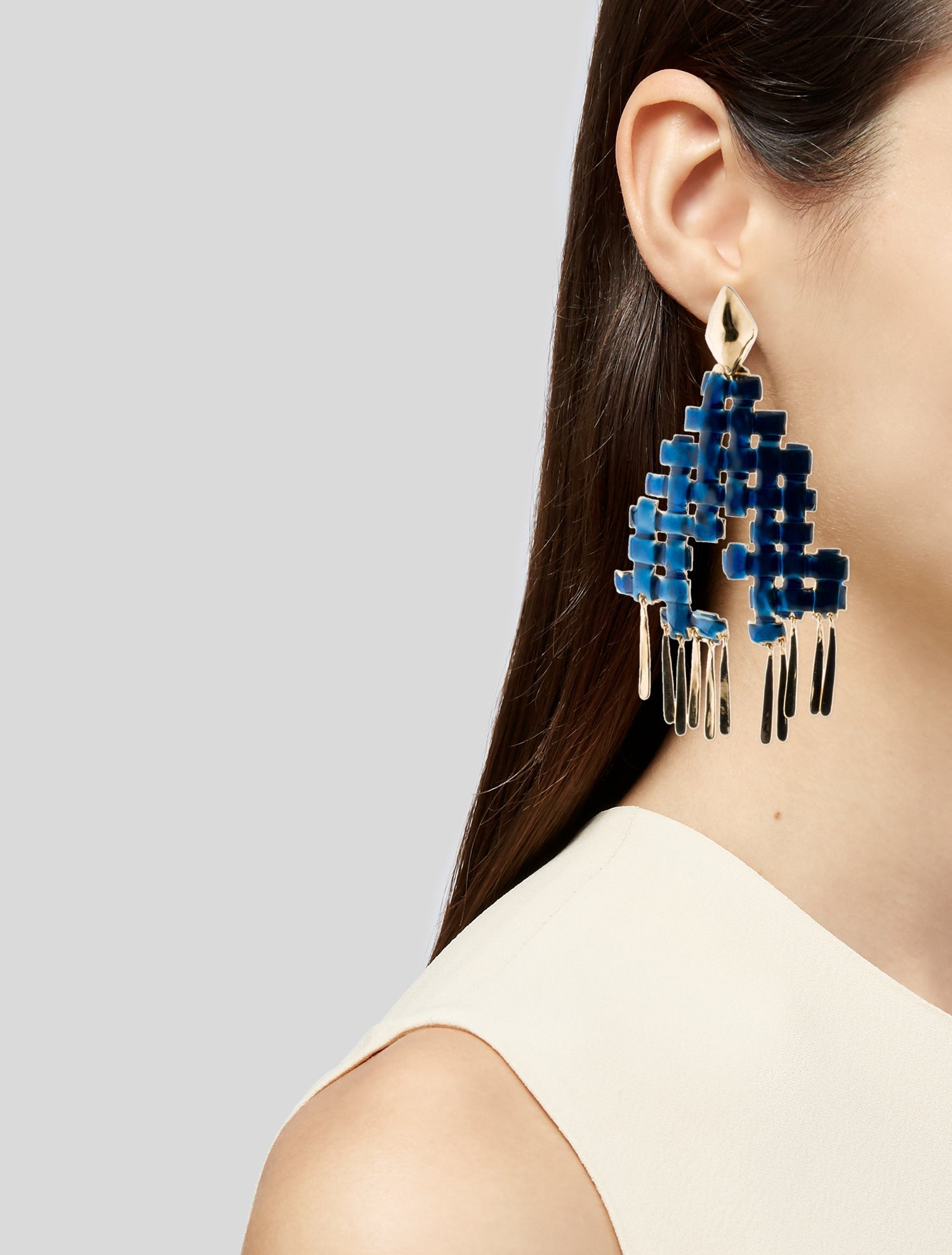 Aurélie Bidermann Enamel Earclip Drop Earrings