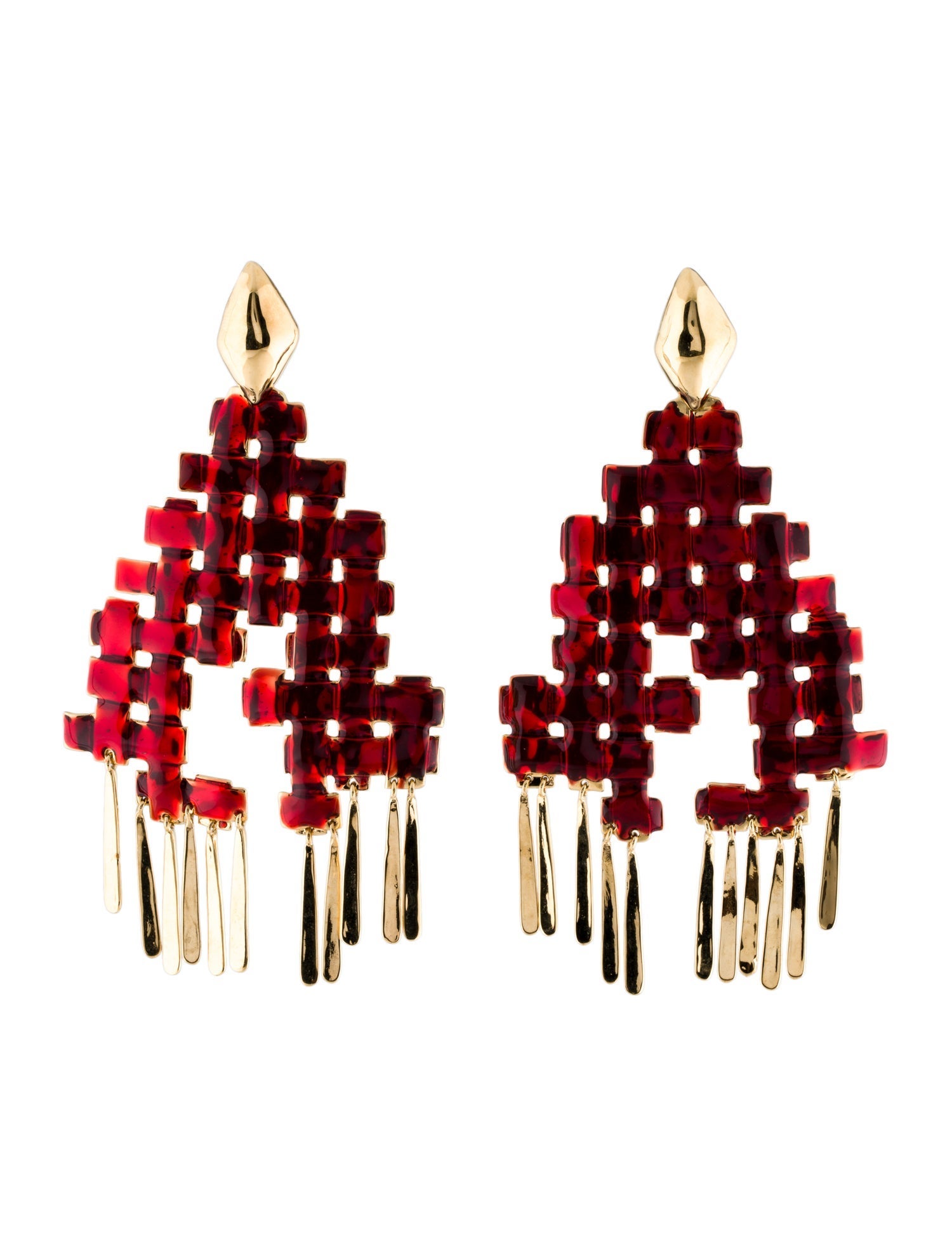 Aurélie Bidermann Enamel Earclip Drop Earrings