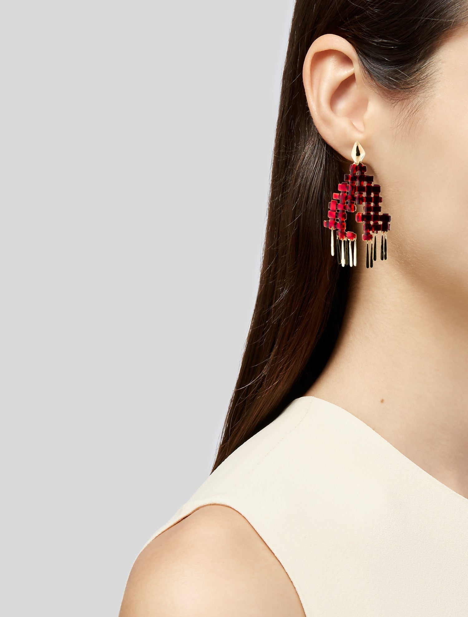 Aurélie Bidermann Enamel Earclip Drop Earrings