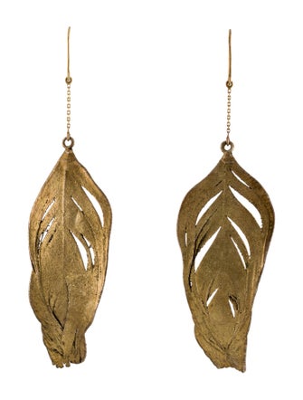 Aurélie Bidermann Swan Feather Drop Earrings