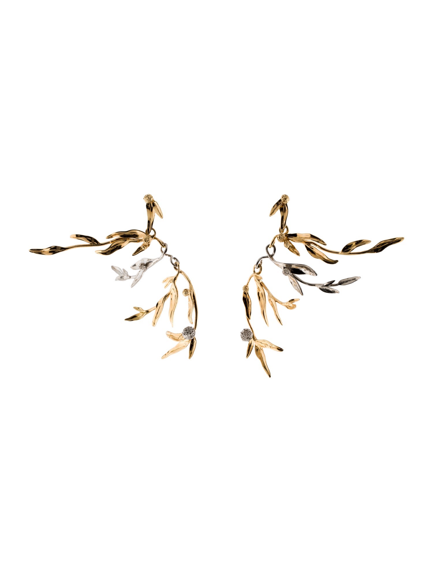 Aurélie Bidermann Two-Tone Leaf Earrings