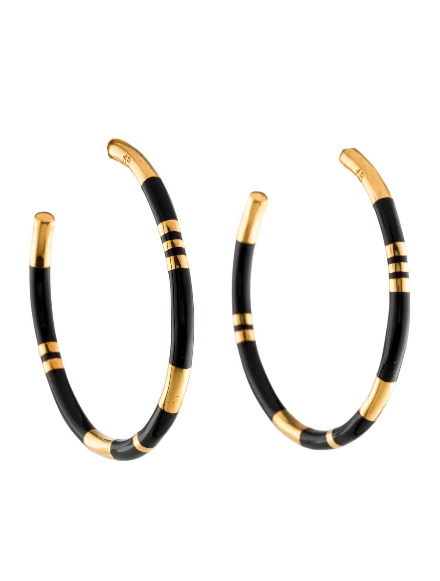 Aurélie Bidermann Enamel Large Positano Hoop Earrings