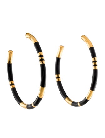 Aurélie Bidermann Enamel Large Positano Hoop Earrings