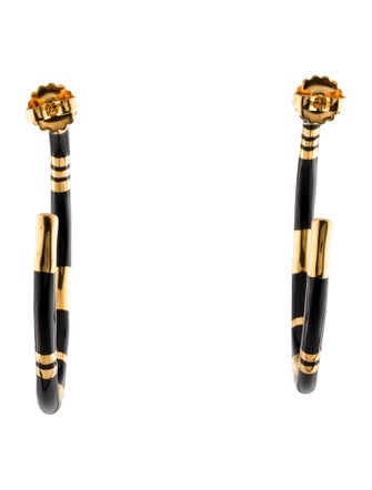 Aurélie Bidermann Enamel Large Positano Hoop Earrings