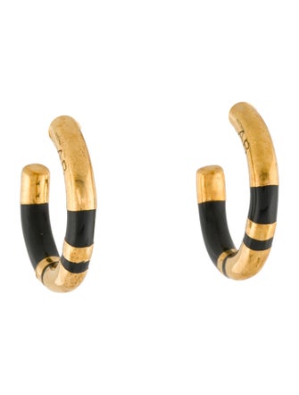Aurélie Bidermann Resin Striped 'Positano' Mini Hoop Earrings