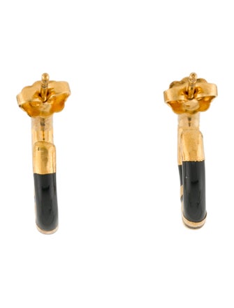 Aurélie Bidermann Resin Striped 'Positano' Mini Hoop Earrings