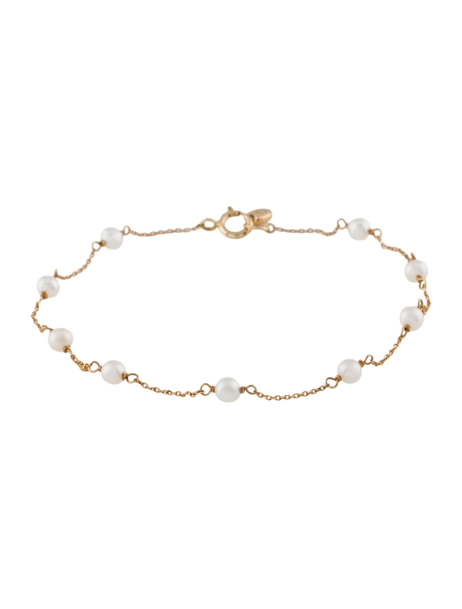 Aurate 14K Pearl Station Bracelet