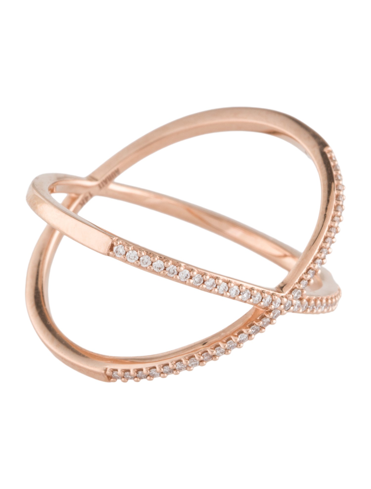 Aurate 14K Diamond X Crossover Ring