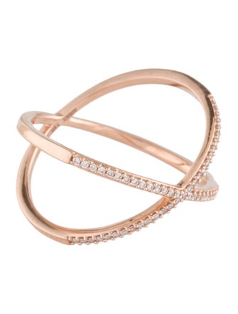 Aurate 14K Diamond X Crossover Ring