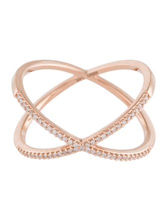 Aurate 14K Diamond X Crossover Ring