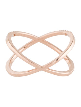 Aurate 14K Diamond X Crossover Ring