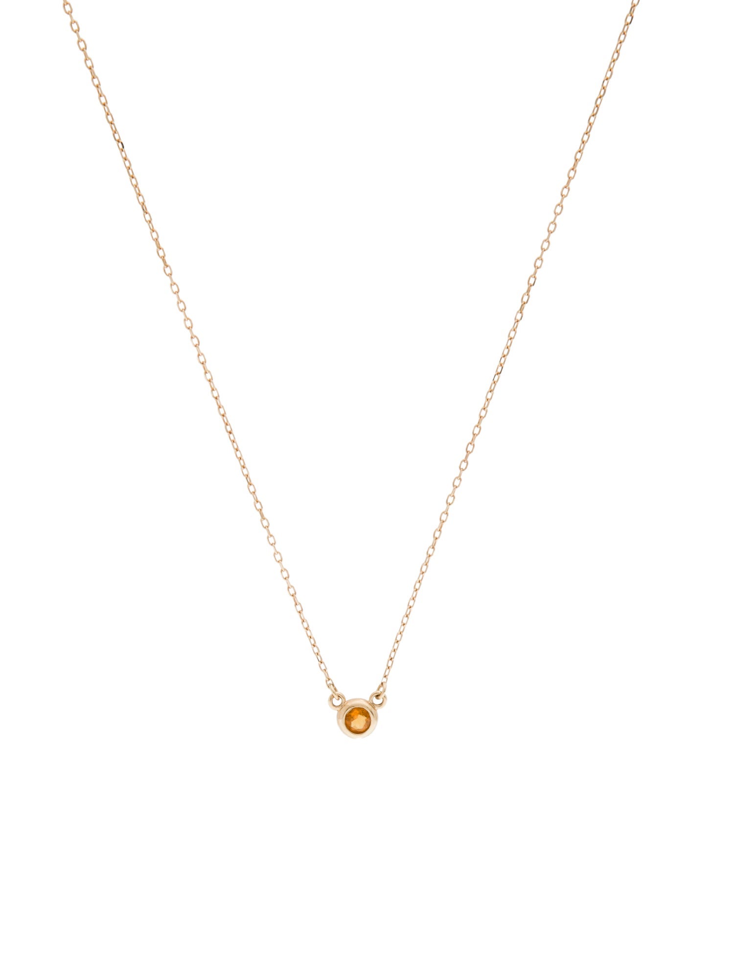 Aurate 14K Citrine Birthstone Pendant Necklace