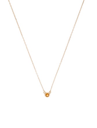 Aurate 14K Citrine Birthstone Pendant Necklace