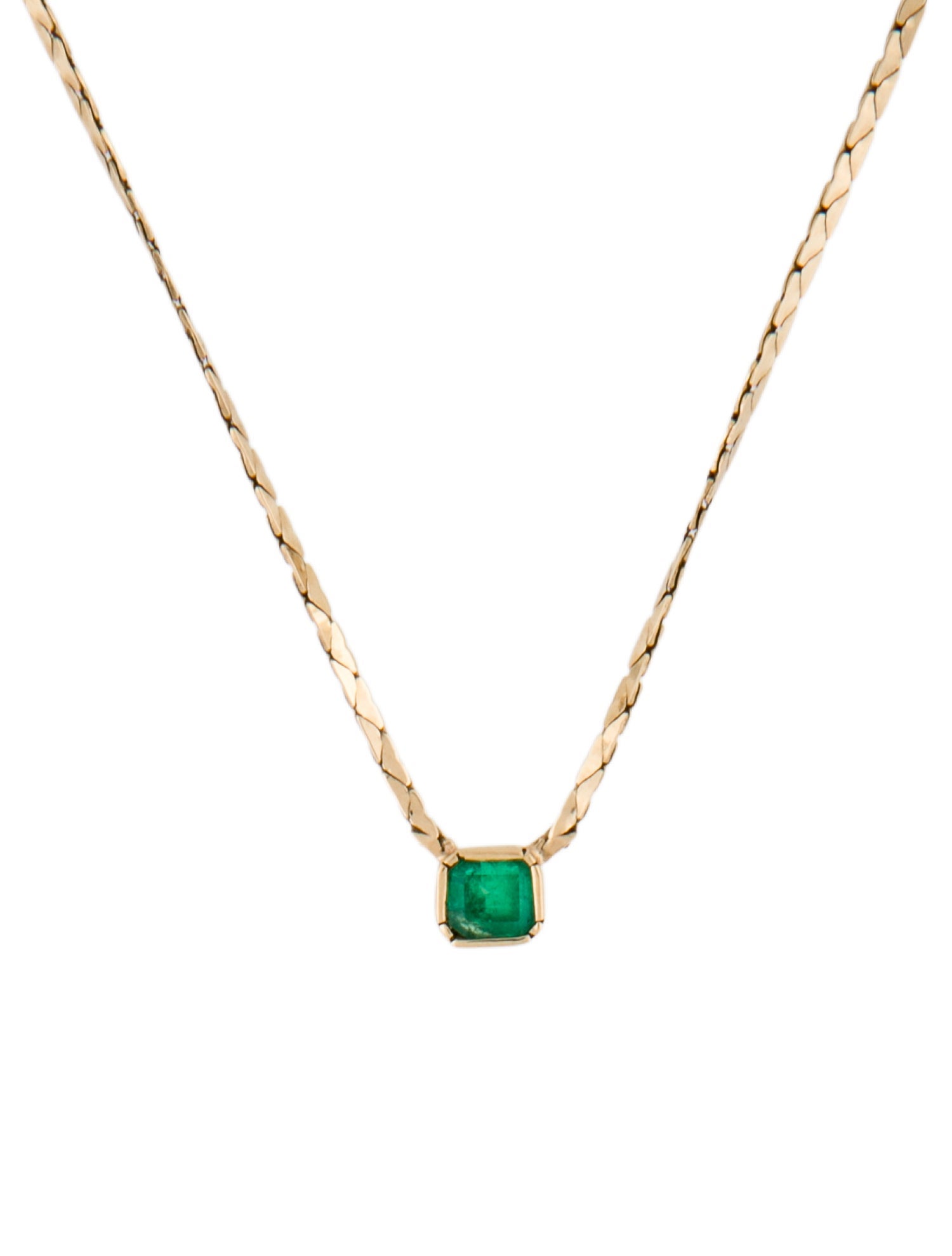 Aurate 14K Emerald Pendant Necklace