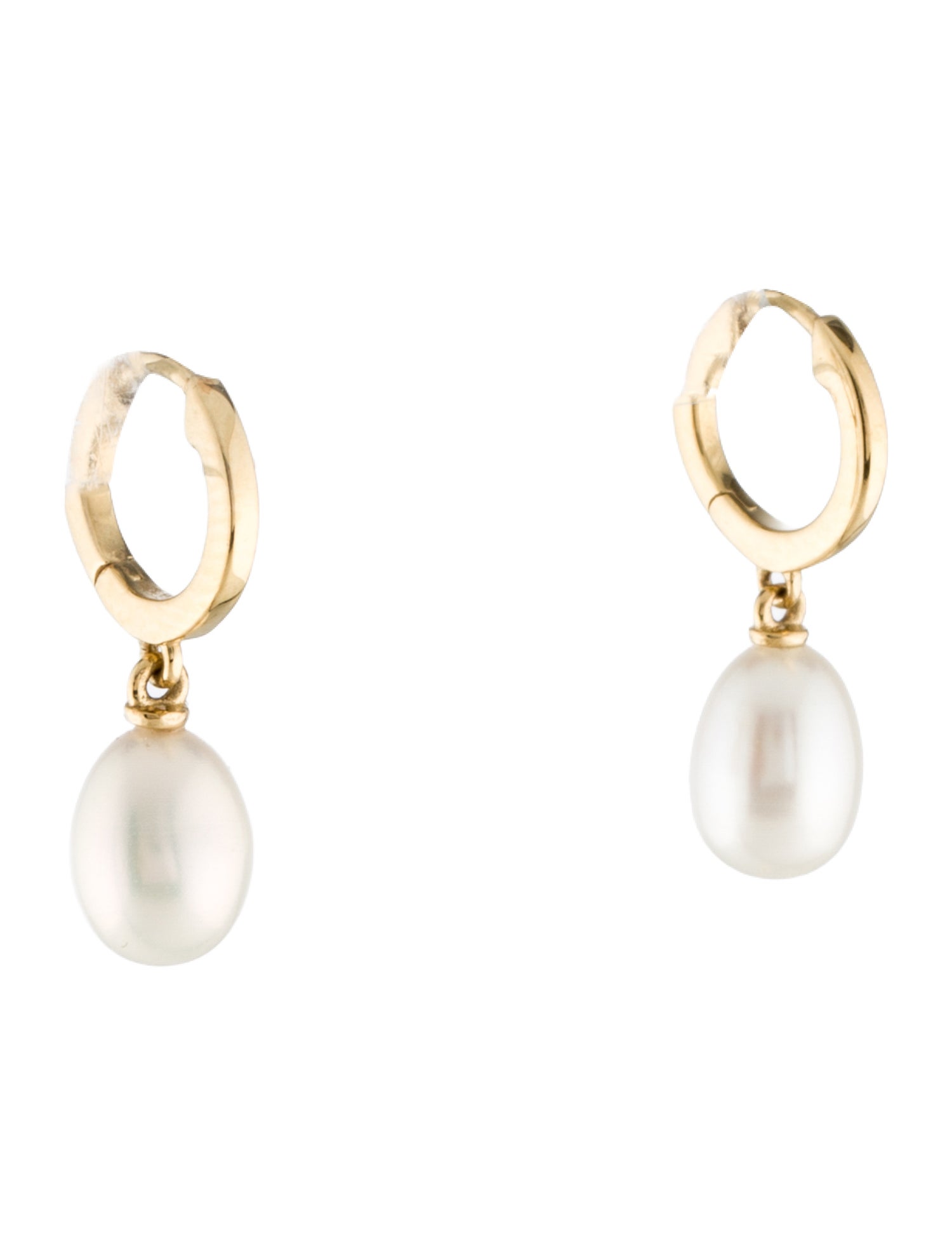 Aurate Pearl Drop Huggie Earrings