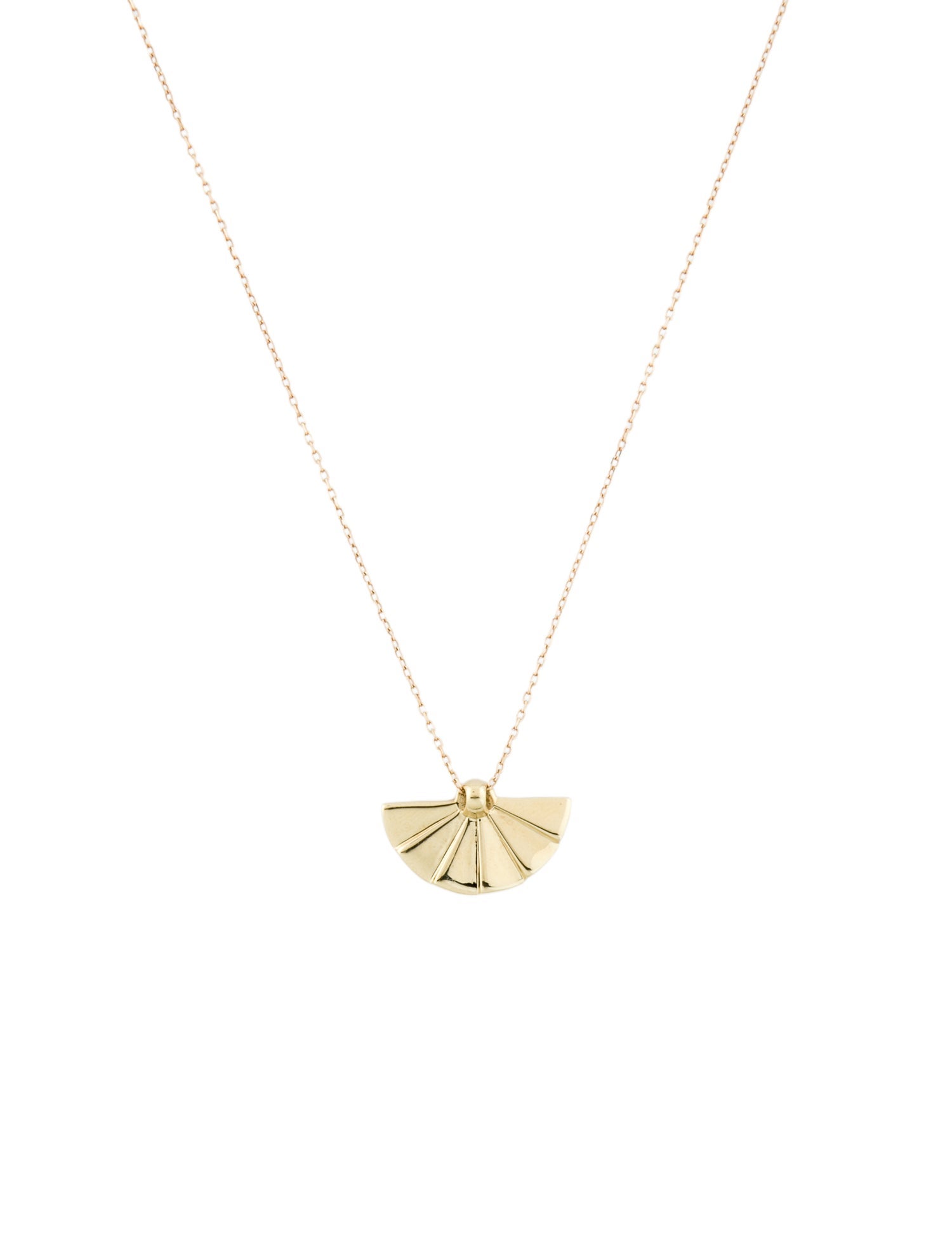 Aurate 14K Fan Pendant Necklace
