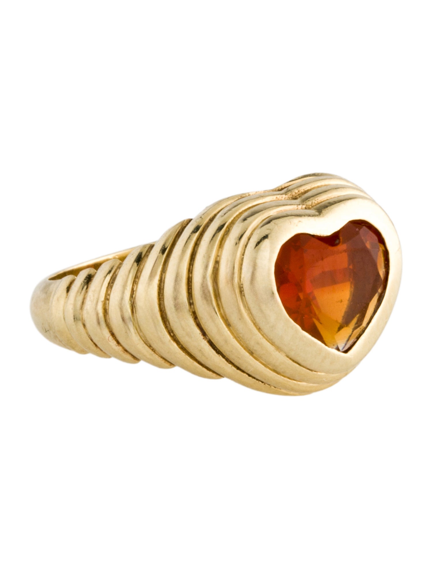 Auroro 14K Fire Opal 'One of a Kind' Kick Back Heart Cocktail Ring