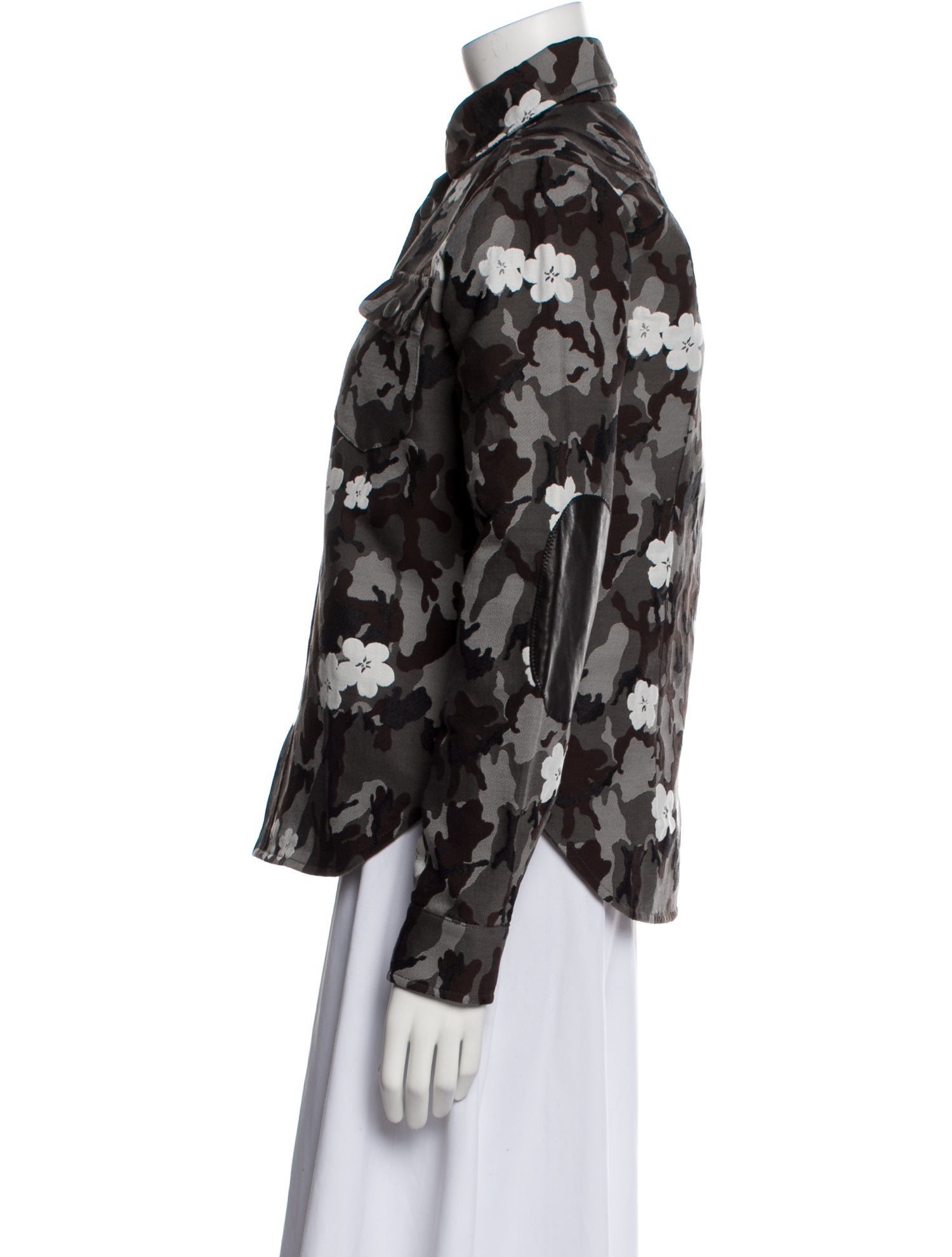 Authier Floral Print Utility Jacket Grey Jackets, Clothing AUT20554