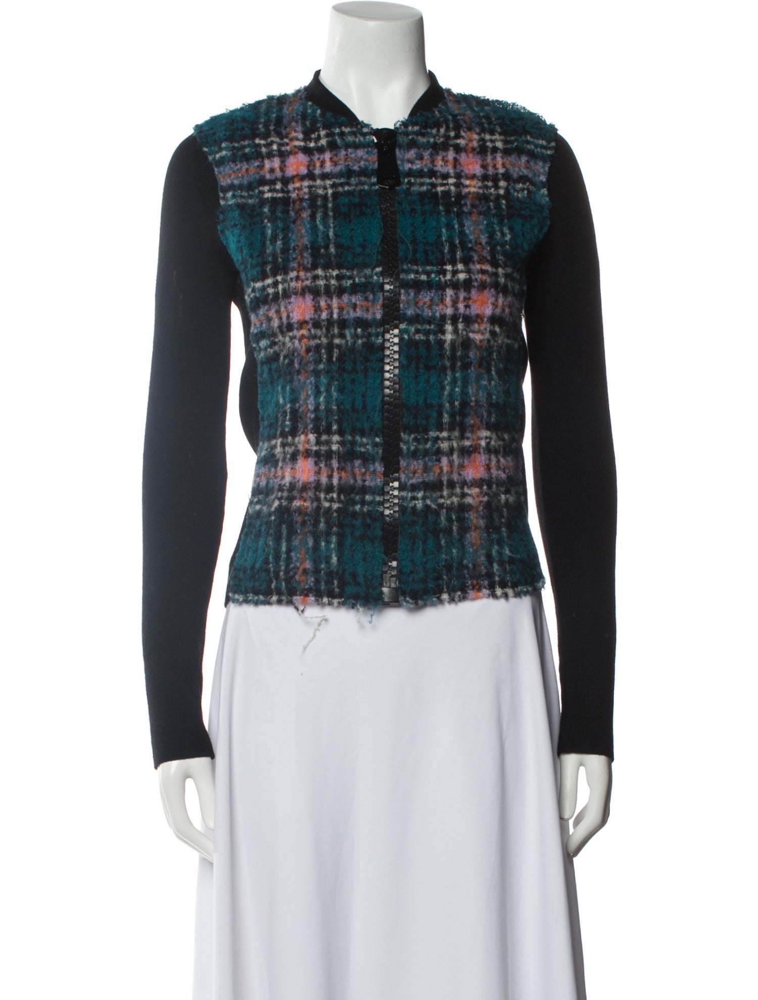 Authier Mohair Plaid Print Jacket