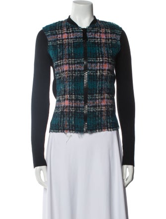 Authier Mohair Plaid Print Jacket