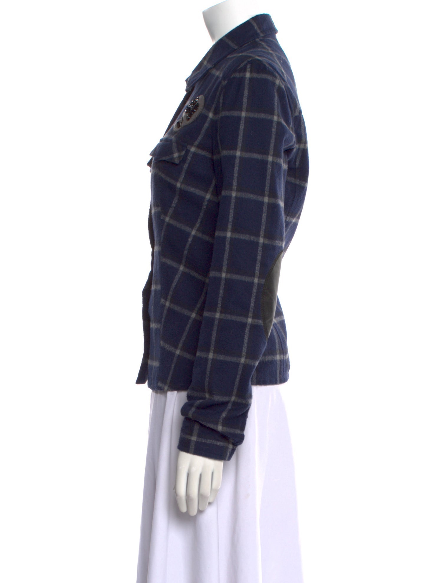 Authier Plaid Print Long Sleeve Button-Up Top