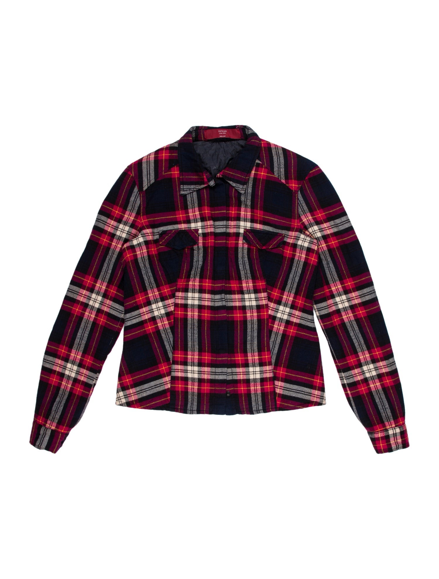 Authier Plaid Print Strapless Crop Top