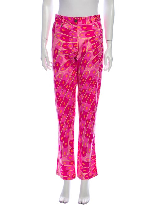 Averardo Bessi Printed Straight Leg Pants Pink