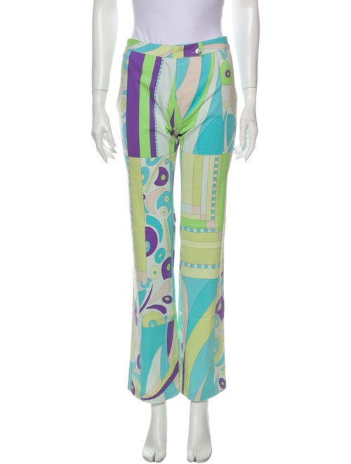 Averardo Bessi Printed Straight Leg Pants Green