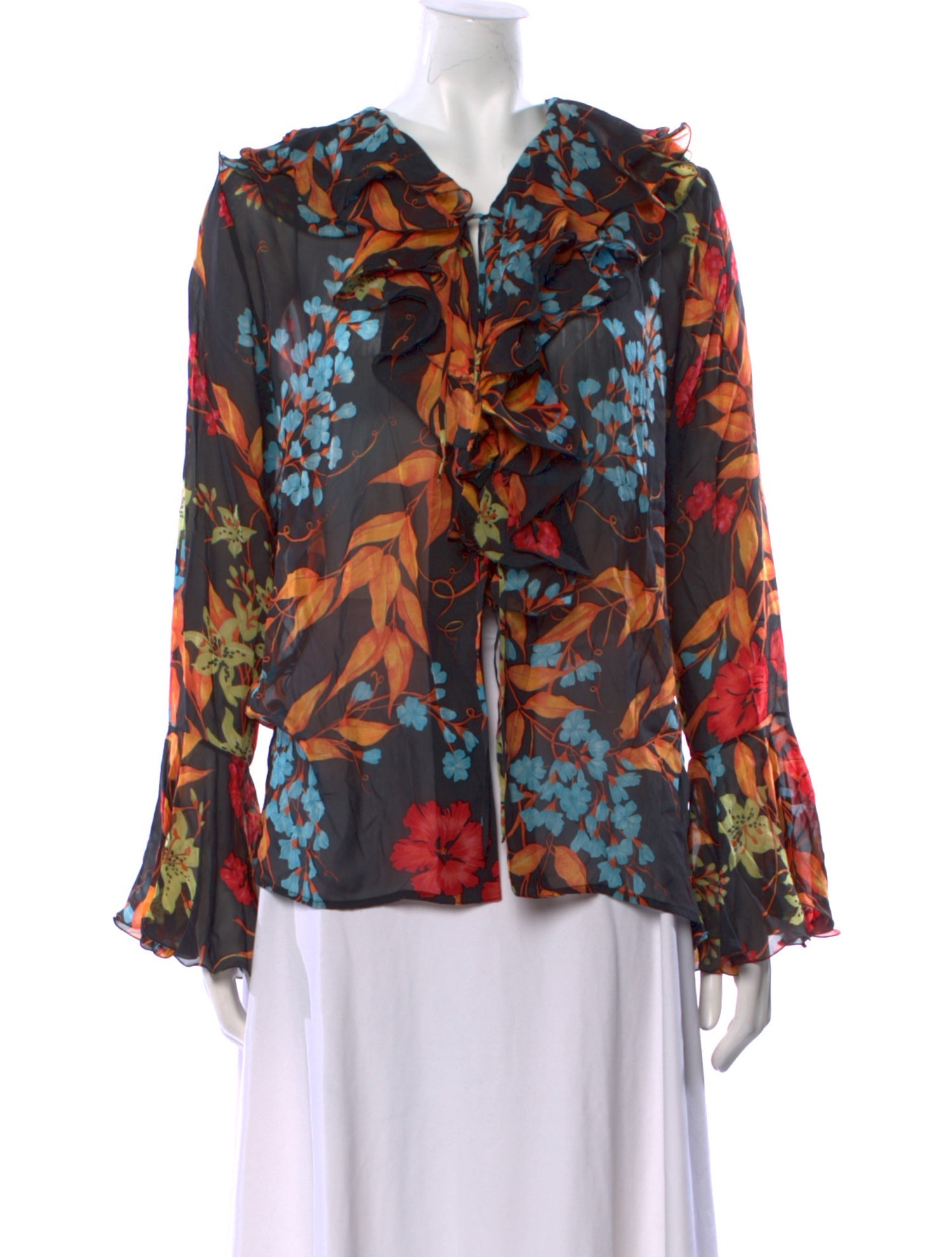 Averardo Bessi Silk Floral Print Blouse