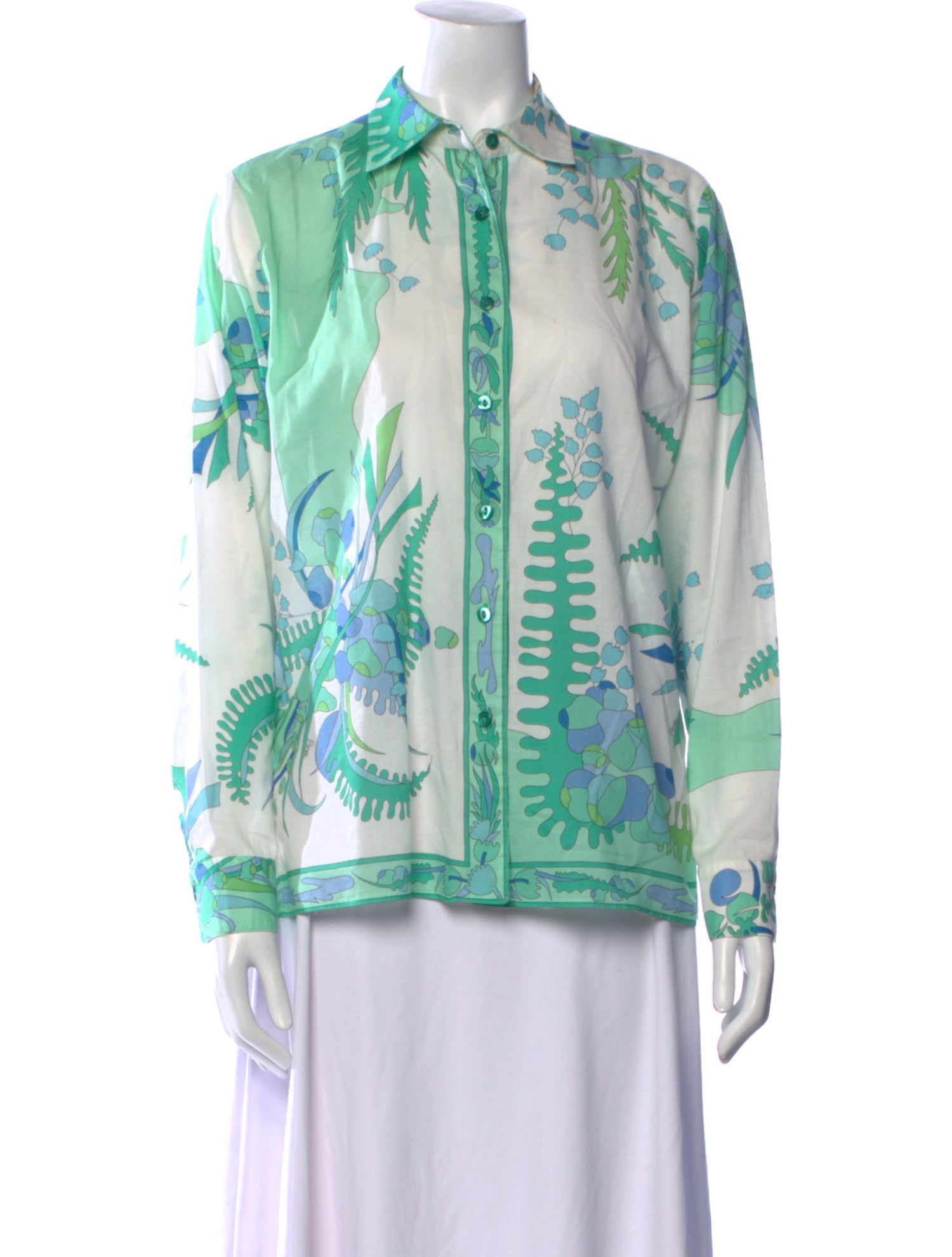 Averardo Bessi Printed Long Sleeve Button-Up Top