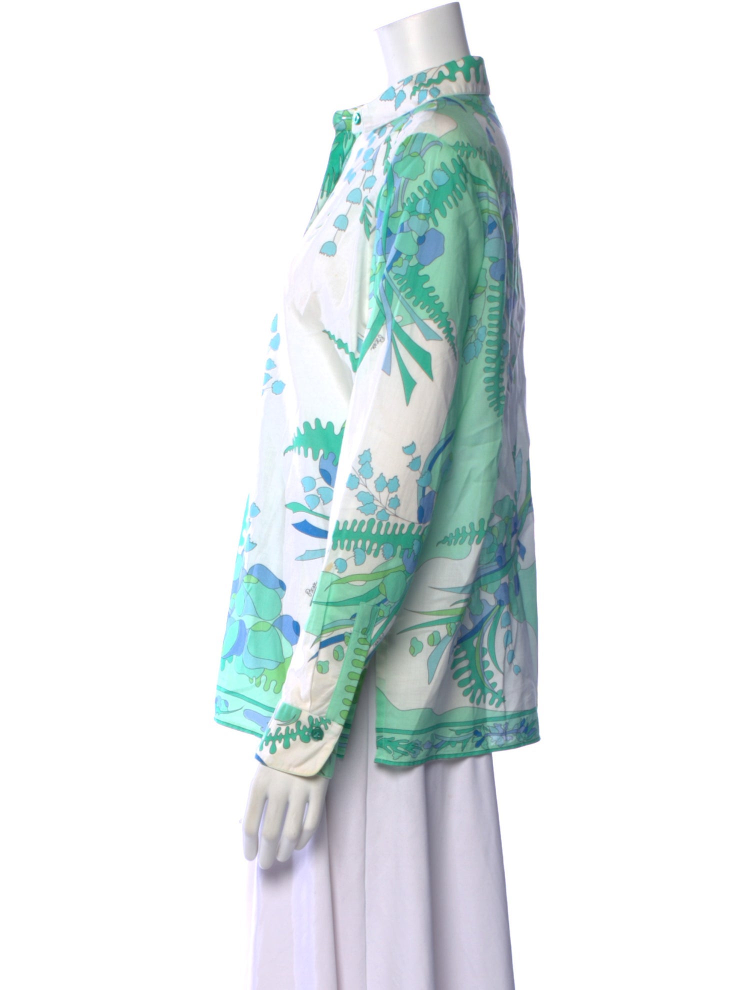Averardo Bessi Printed Long Sleeve Button-Up Top