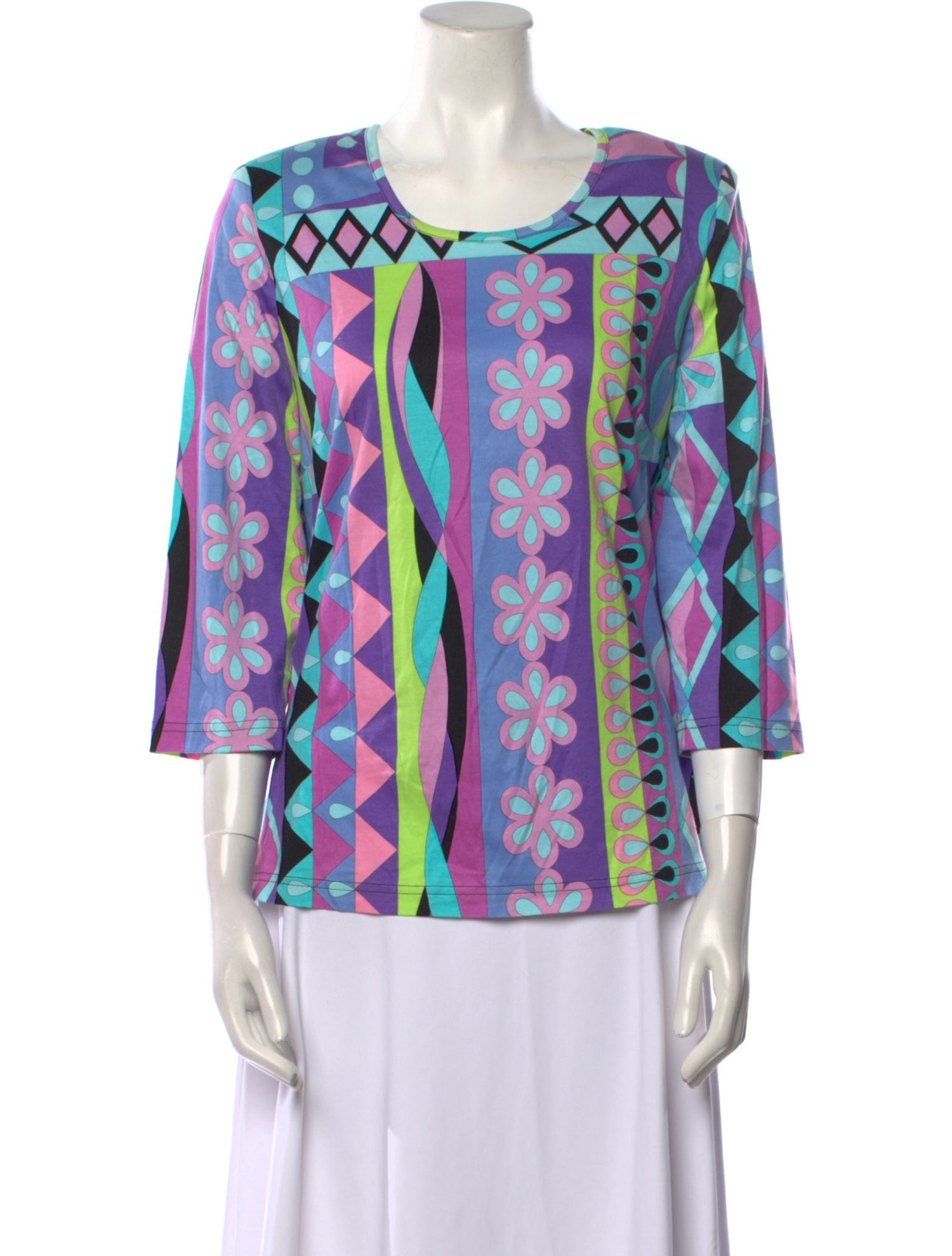 Averardo Bessi Printed Scoop Neck Blouse