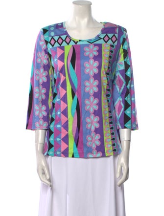 Averardo Bessi Printed Scoop Neck Blouse