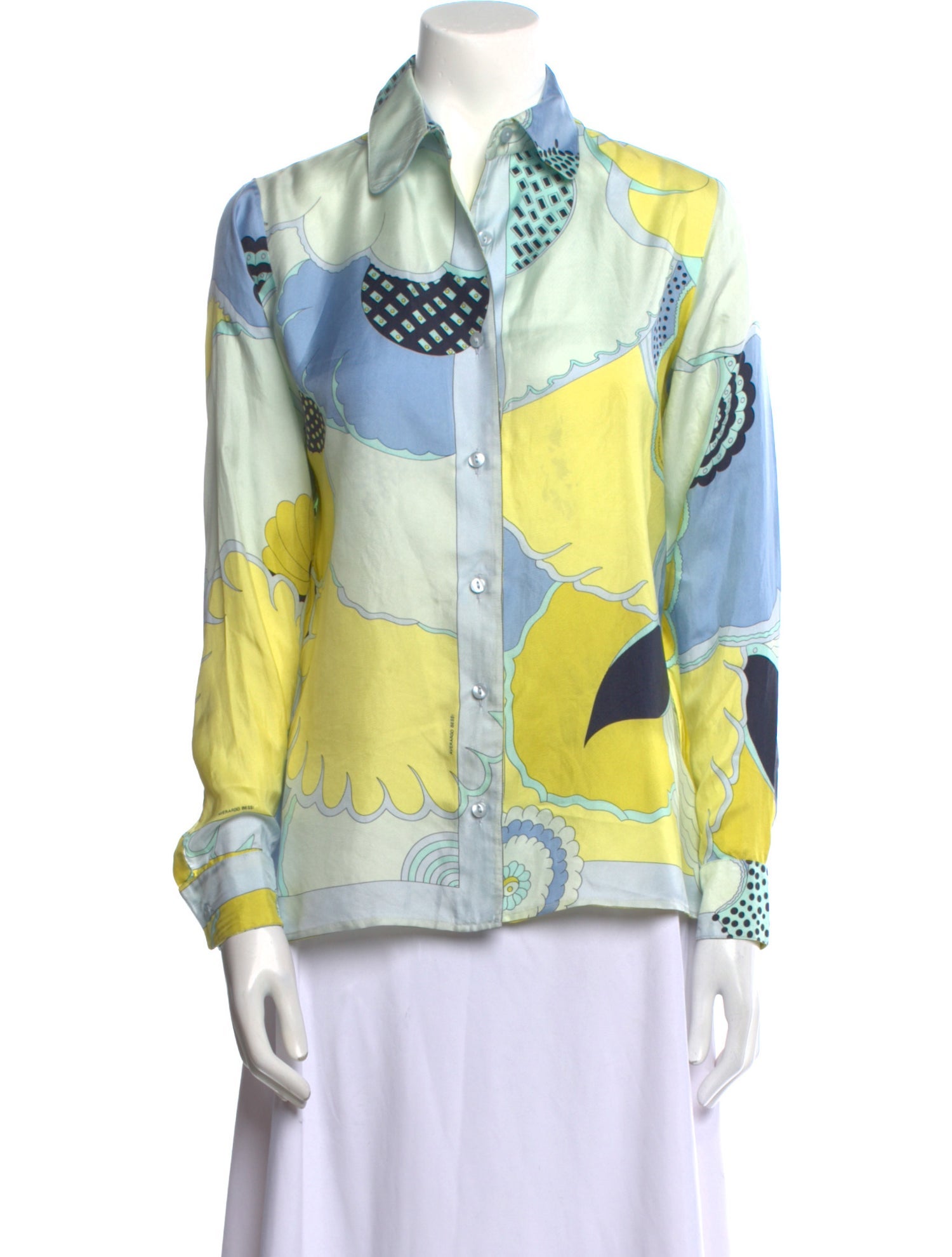 Averardo Bessi Vintage Printed Button-Up Top