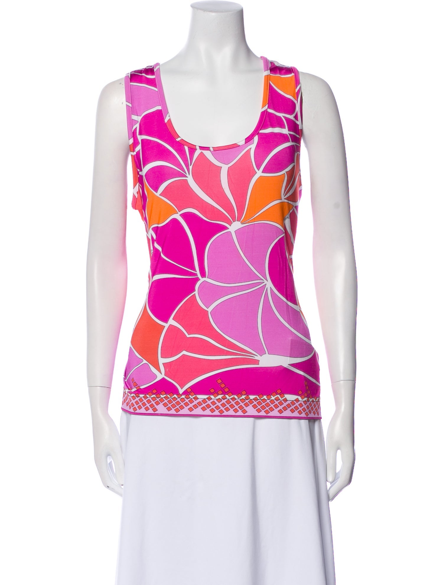 Averardo Bessi Floral Print Scoop Neck Top