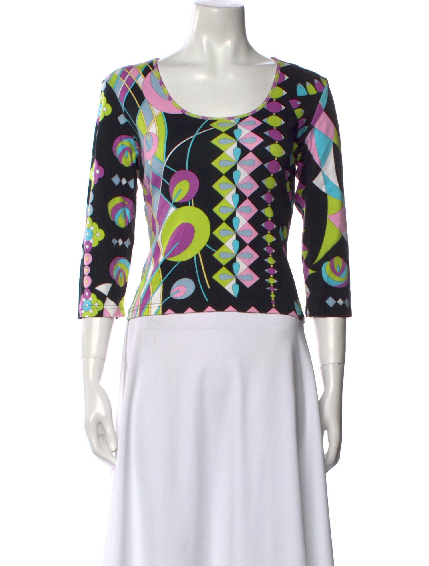 Averardo Bessi Printed Scoop Neck Crop Top