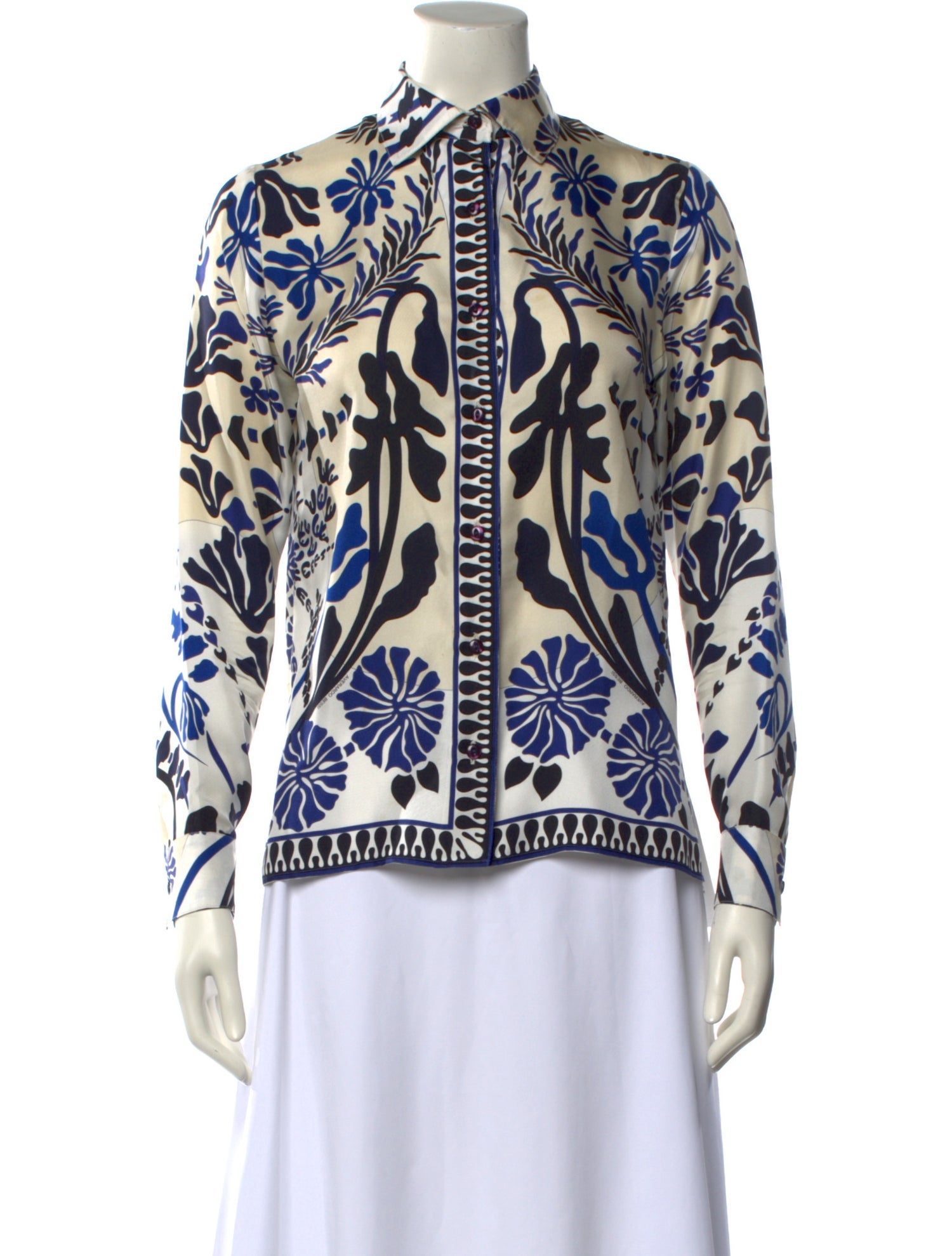 Averardo Bessi Silk Printed Button-Up Top