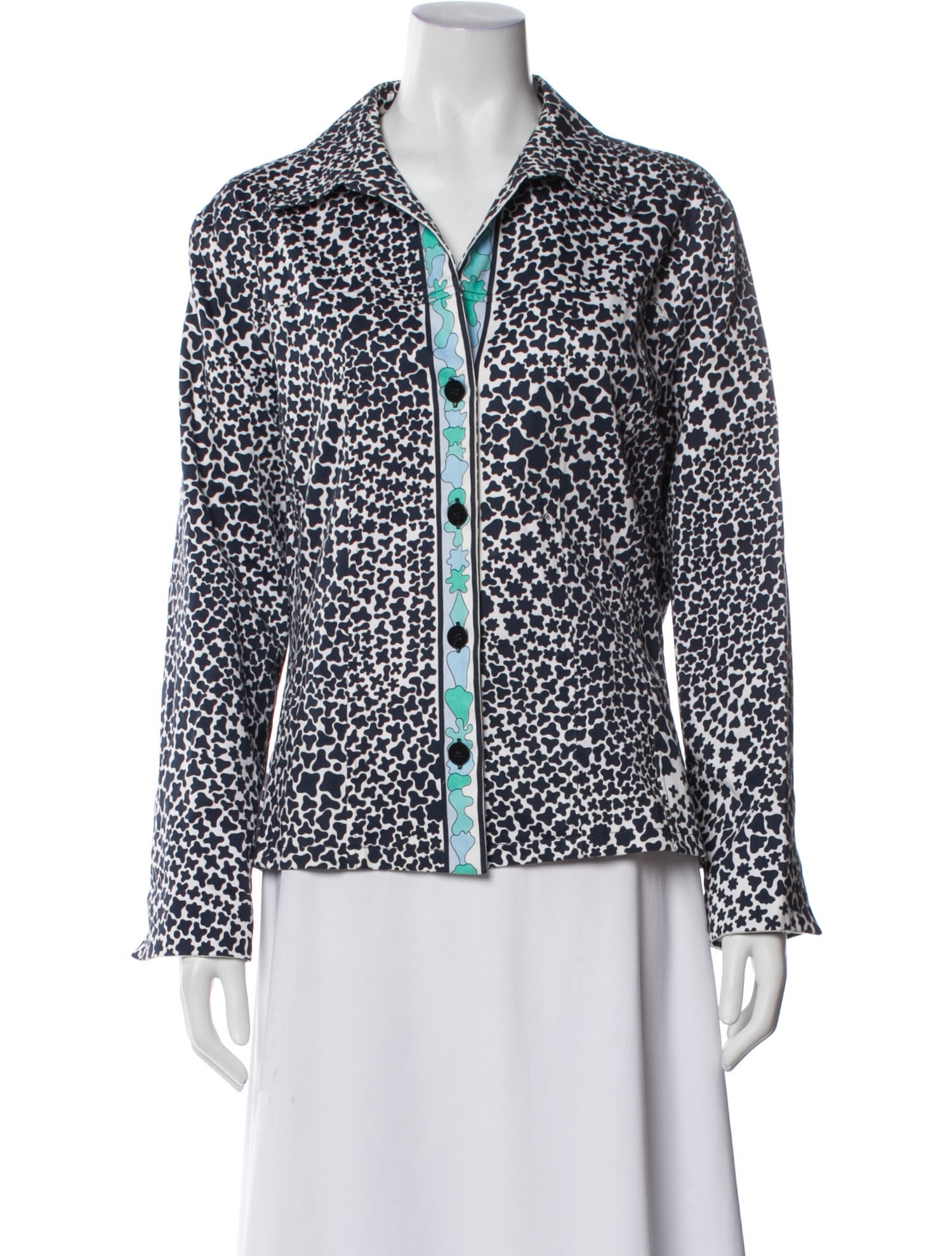 Averardo Bessi Animal Print Long Sleeve Blouse