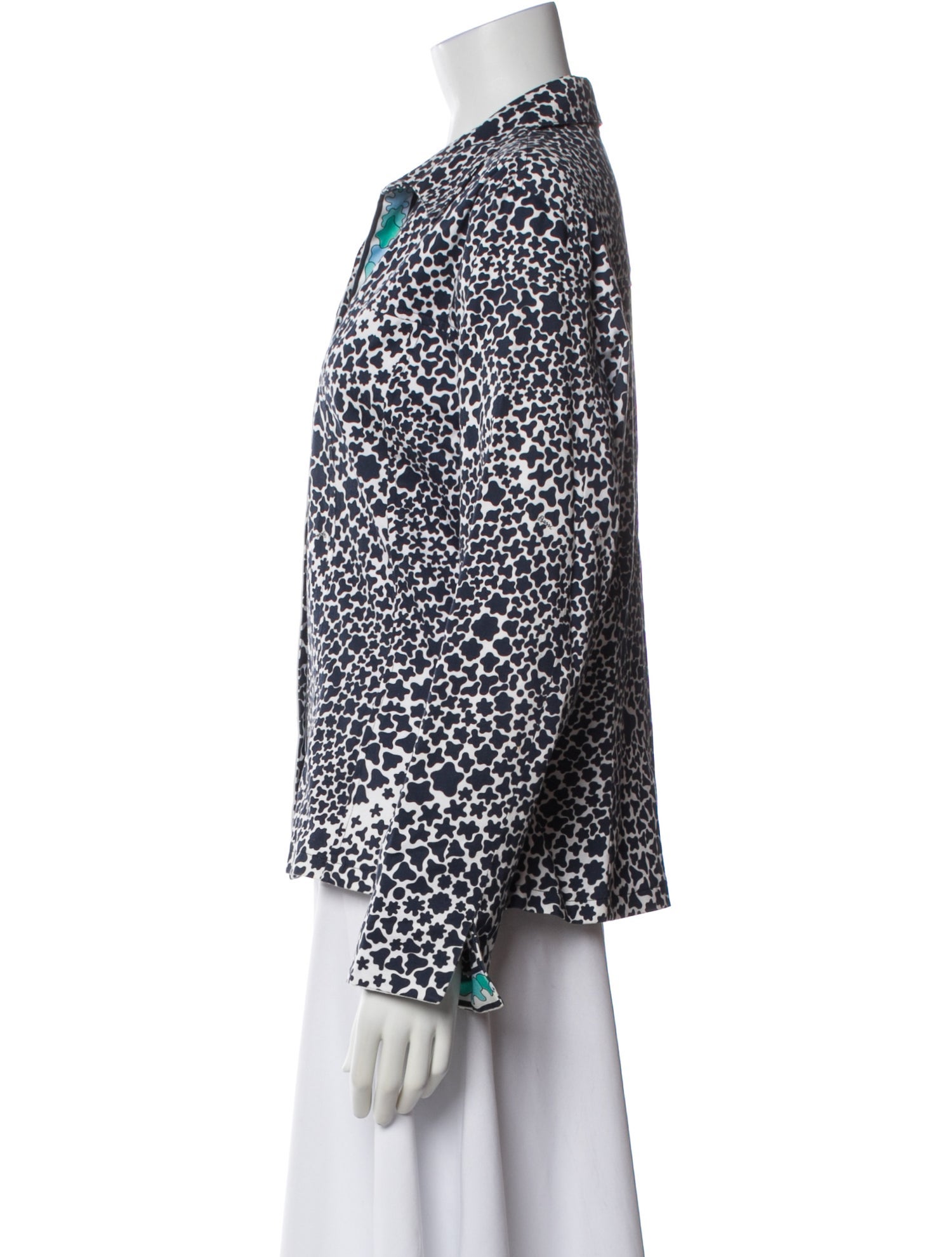 Averardo Bessi Animal Print Long Sleeve Blouse