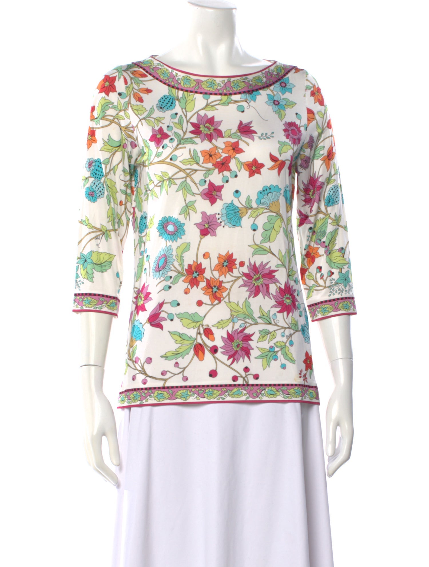 Averardo Bessi Floral Print Crew Neck Top