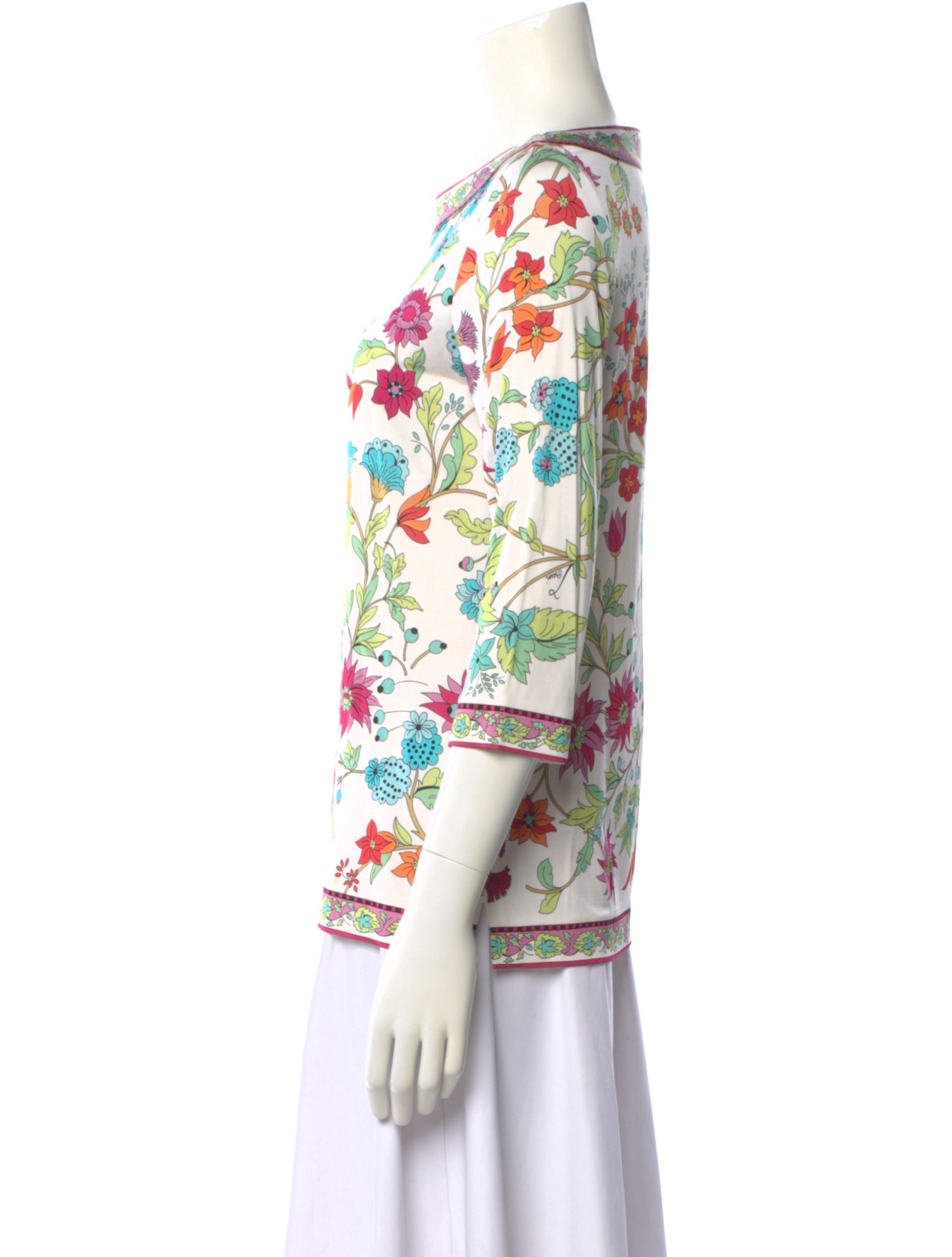 Averardo Bessi Floral Print Crew Neck Top