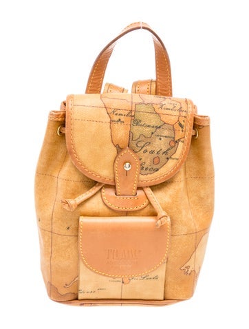 Pre-owned Alviero Martini 1a Classe Leather Backpack In Brown/neutrals