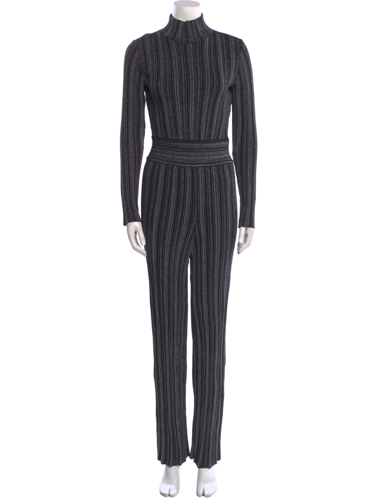 Antonino Valenti Striped Mock Neck Jumpsuit