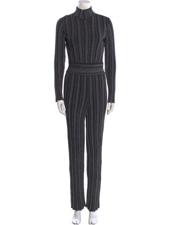 Antonino Valenti Striped Mock Neck Jumpsuit